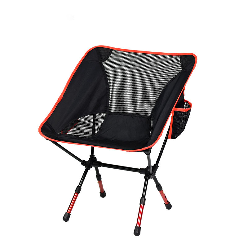 Silla de camping plegable ajustable con bolsillo lateral