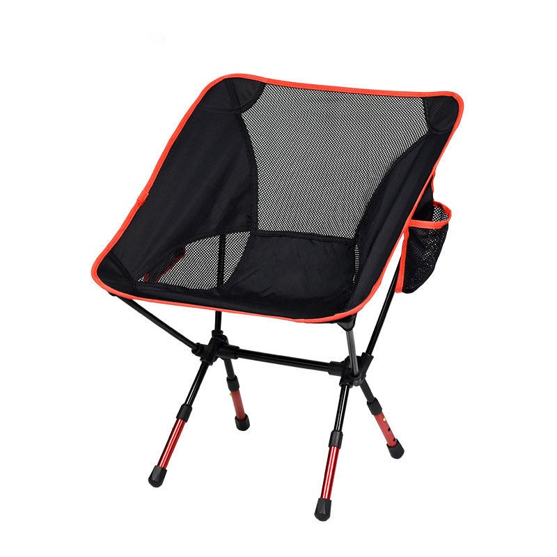 Silla de camping plegable con bolsillo lateral